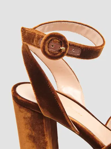 Gianvito Rossi Women's Sabrina 70MM Platform Velvet Sandals - Brown - Size 12 | Thumbnail 5 Gianvito Rossi Women's Sabrina 70MM Platform Velvet Sandals - Brown - Size 12 | Thumbnail 5