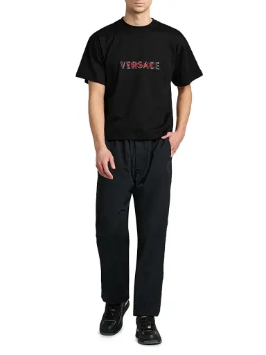 Versace Men's Soft Wrinkled Nylon Pants - Black - Size 40 | Thumbnail 2