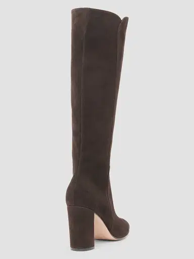 Gianvito Rossi Women's Camoscio 85MM Suede Knee-High Boots - Dark Brown - Size 12 | Thumbnail 2