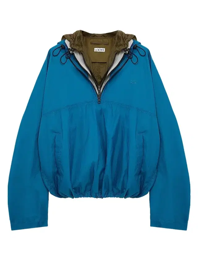 Men's Nylon-Blend Anorak Jacket - Blue