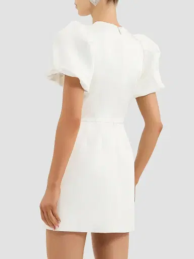 Rebecca Vallance Women's Blaise Embellished-Bow Puff-Sleeve Minidress - | Thumbnail 4 Rebecca Vallance Women's Blaise Embellished-Bow Puff-Sleeve Minidress - | Thumbnail 4