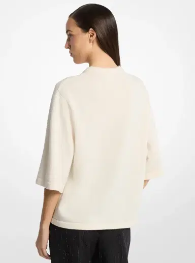 Michael Kors Collection Cashmere T-Shirt in Grey | Thumbnail 3 Michael Kors Collection Cashmere T-Shirt in Grey | Thumbnail 3