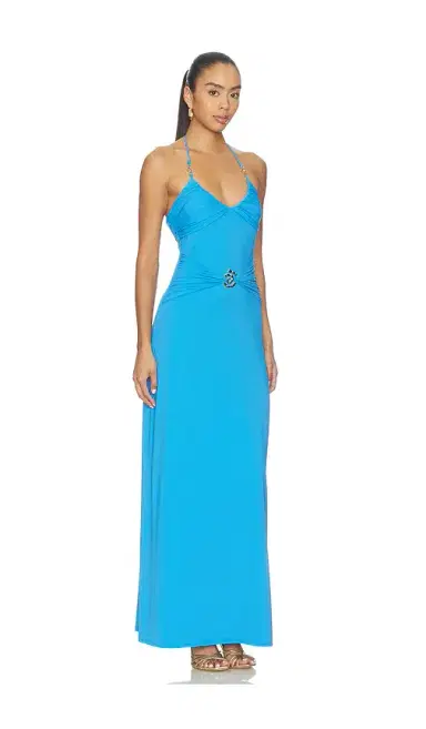 Runaway The Label Nina Ruched Halter Maxi Dress | Thumbnail 2
