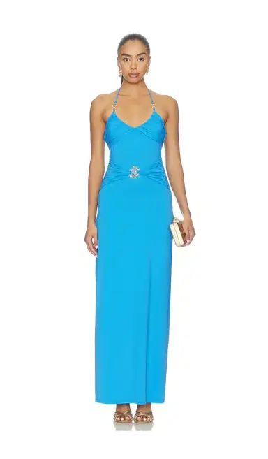 Runaway The Label Nina Ruched Halter Maxi Dress | Thumbnail 1