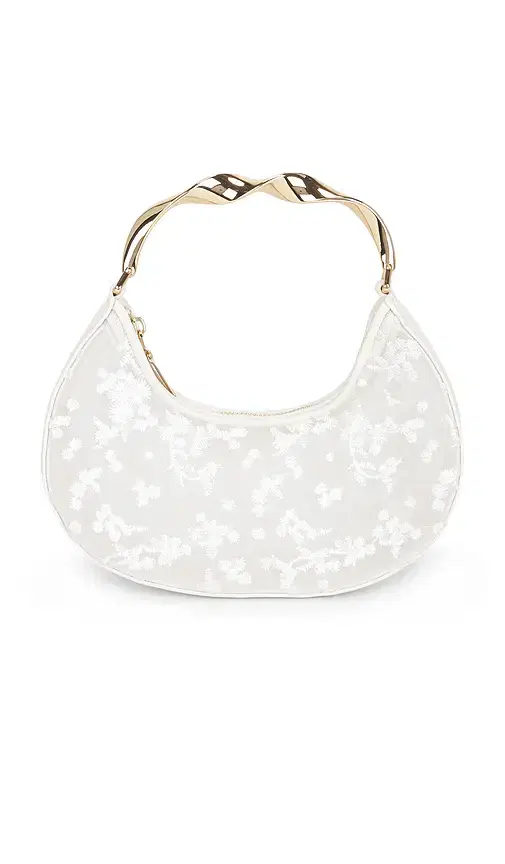 SIMKHAI Nixi Floral Embroidered Mesh Twist Handle Bag