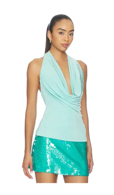 Runaway The Label Athena Halter Deep Plunge Cowl Top | Thumbnail 2 Runaway The Label Athena Halter Deep Plunge Cowl Top | Thumbnail 2