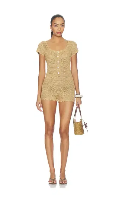 MORE TO COME Michelle Crochet Romper | Thumbnail 1