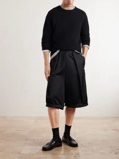 KAPITAL Kome-Kome Straight-Leg Satin-Jersey Shorts - Men | Thumbnail 2