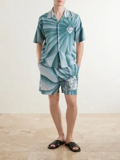 Versace Camp-Collar Cotton-Poplin Shirt - Men | Thumbnail 6 Versace Camp-Collar Cotton-Poplin Shirt - Men | Thumbnail 6