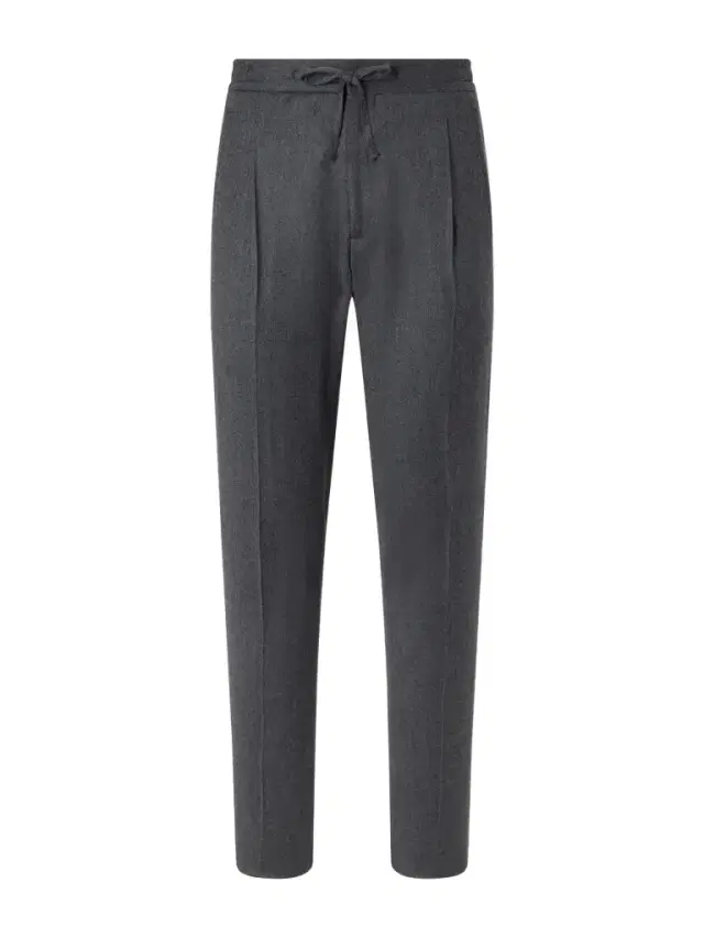 Lardini Straight-Leg Wool and Cashmere-Blend Flannel Trousers - Men