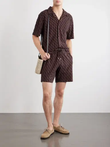 Frescobol Carioca Roberto Terry Cotton and Linen-Blend Jacquard Shirt - Men | Thumbnail 2 Frescobol Carioca Roberto Terry Cotton and Linen-Blend Jacquard Shirt - Men | Thumbnail 2