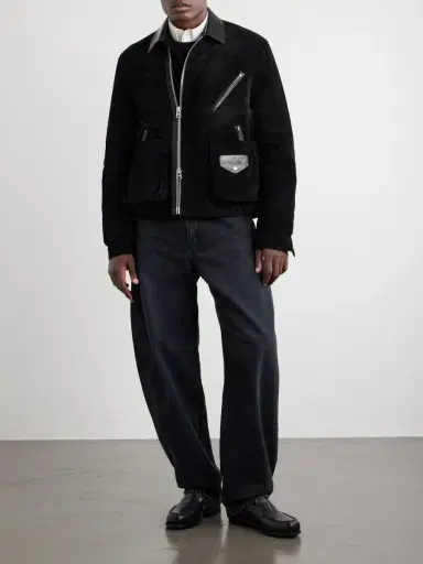 Sacai Leather-Trimmed Suede Jacket - Men | Thumbnail 2 Sacai Leather-Trimmed Suede Jacket - Men | Thumbnail 2