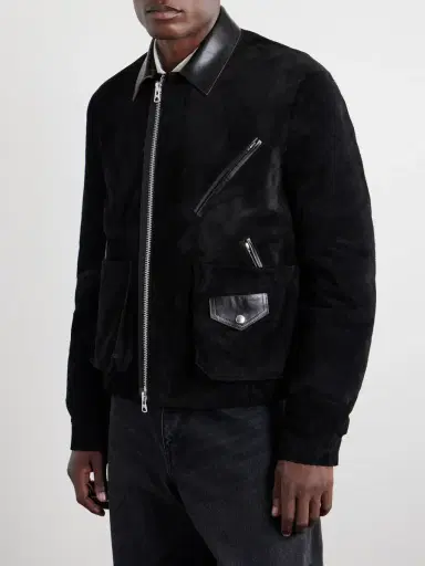 Sacai Leather-Trimmed Suede Jacket - Men | Thumbnail 3 Sacai Leather-Trimmed Suede Jacket - Men | Thumbnail 3