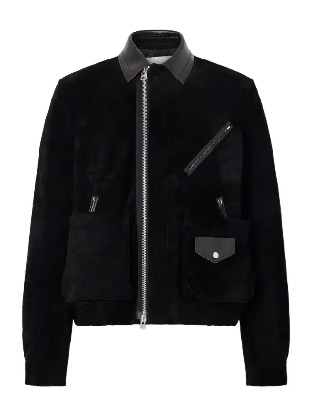 Sacai Leather-Trimmed Suede Jacket - Men