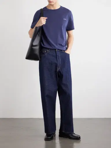 A.P.C. Oliver Logo-Embroidered Cotton-Jersey T-Shirt - Men | Thumbnail 2