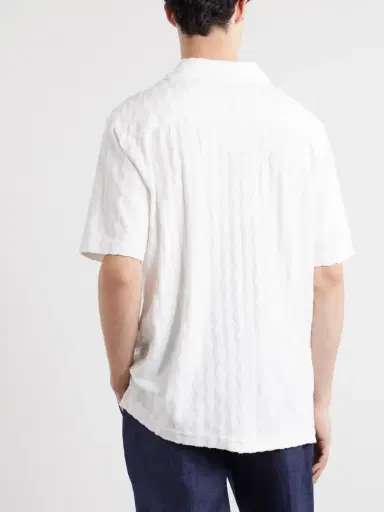 Frescobol Carioca Roberto Terry Cotton and Linen-Blend Jacquard Shirt - Men | Thumbnail 4 Frescobol Carioca Roberto Terry Cotton and Linen-Blend Jacquard Shirt - Men | Thumbnail 4