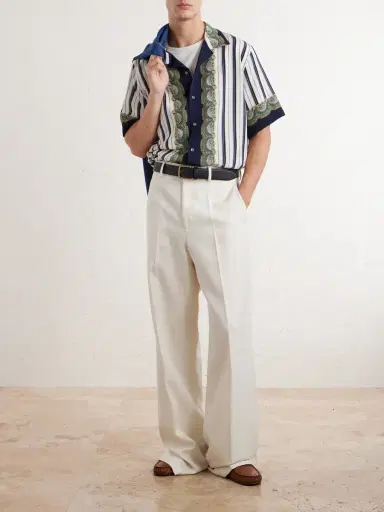 Versace Striped Silk-Crepe de Chine Shirt - Men | Thumbnail 2 Versace Striped Silk-Crepe de Chine Shirt - Men | Thumbnail 2