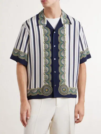 Versace Striped Silk-Crepe de Chine Shirt - Men | Thumbnail 3 Versace Striped Silk-Crepe de Chine Shirt - Men | Thumbnail 3