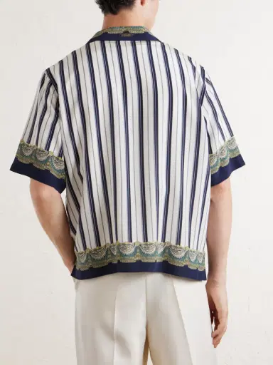 Versace Striped Silk-Crepe de Chine Shirt - Men | Thumbnail 4 Versace Striped Silk-Crepe de Chine Shirt - Men | Thumbnail 4
