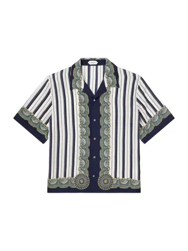 Versace Striped Silk-Crepe de Chine Shirt - Men | Thumbnail 1 Versace Striped Silk-Crepe de Chine Shirt - Men | Thumbnail 1