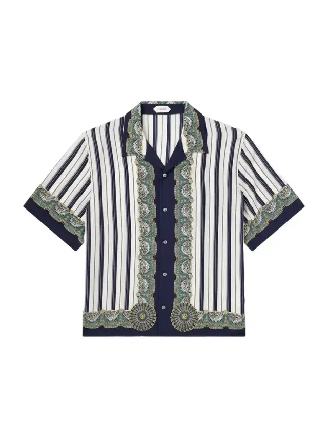 Versace Striped Silk-Crepe de Chine Shirt - Men