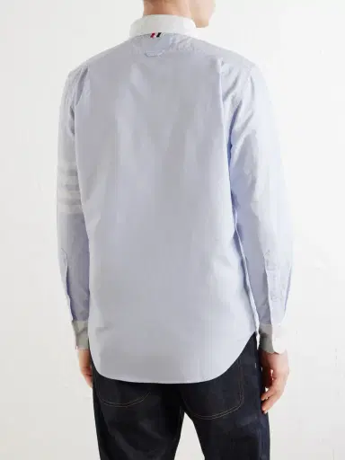 Thom Browne Striped Cotton Shirt - Men | Thumbnail 4