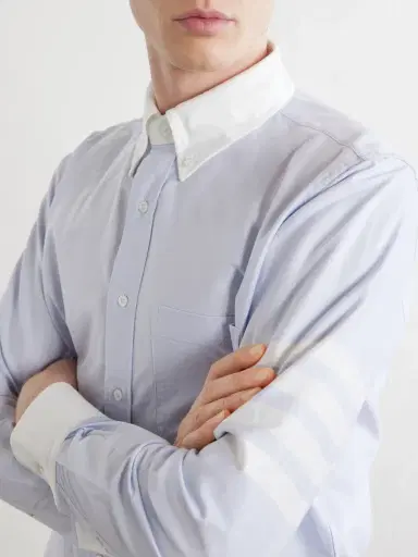 Thom Browne Striped Cotton Shirt - Men | Thumbnail 5