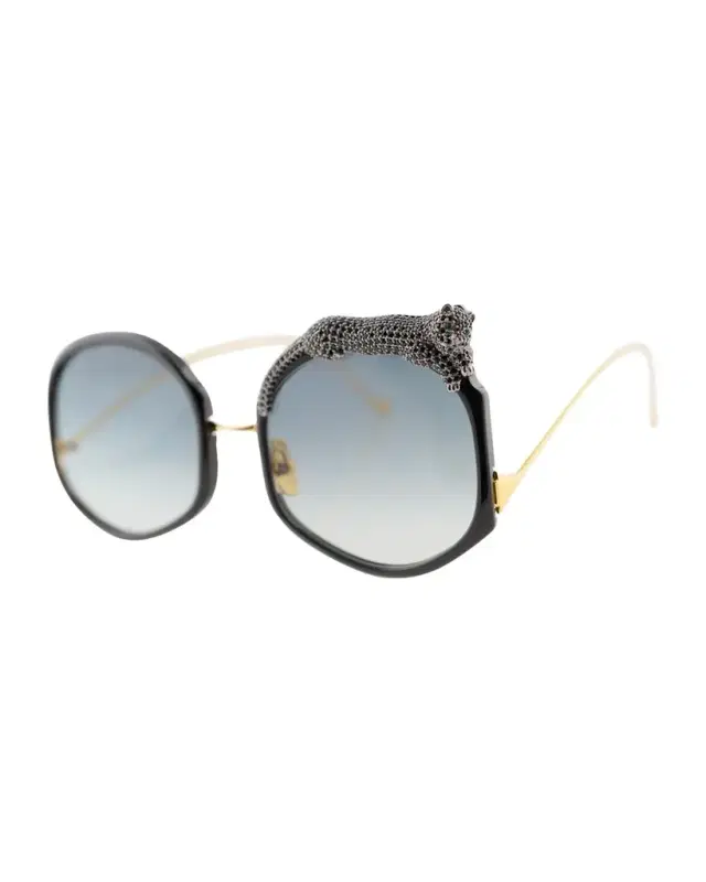 Rose Et Le Reve Leopard Round Acetate Sunglasses