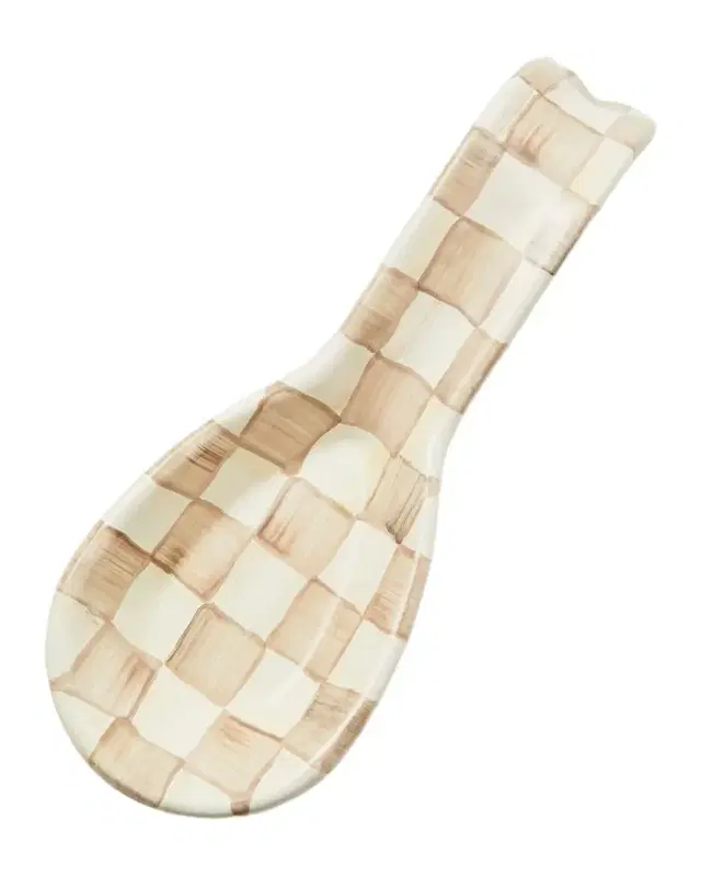 MacKenzie-Childs Mocha Check Spoon Rest