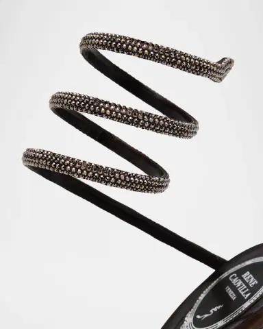 Rene Caovilla Snake Spiral-Wrap Strass Satin Sandals | Thumbnail 5