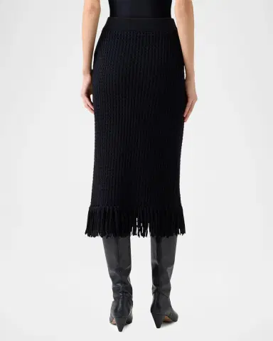 Akris punto Chunky Cotton Mesh Knit Fringed Midi Tube Skirt | Thumbnail 2 Akris punto Chunky Cotton Mesh Knit Fringed Midi Tube Skirt | Thumbnail 2