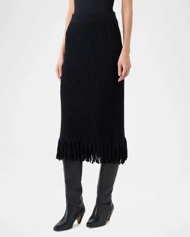 Akris punto Chunky Cotton Mesh Knit Fringed Midi Tube Skirt | Thumbnail 3 Akris punto Chunky Cotton Mesh Knit Fringed Midi Tube Skirt | Thumbnail 3