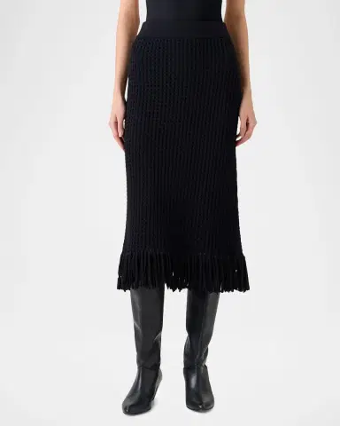 Akris punto Chunky Cotton Mesh Knit Fringed Midi Tube Skirt | Thumbnail 5 Akris punto Chunky Cotton Mesh Knit Fringed Midi Tube Skirt | Thumbnail 5