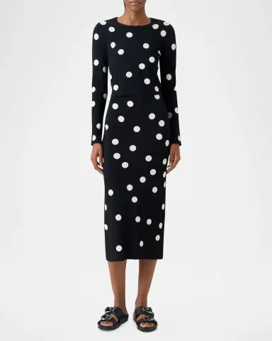 Akris punto Polka Dot Long-Sleeve Crop Sweater | Thumbnail 2 Akris punto Polka Dot Long-Sleeve Crop Sweater | Thumbnail 2