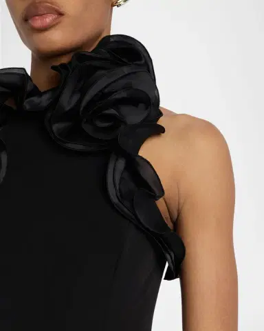 Rickie Freeman for Teri Jon Ruffle-Trim Stretch Crepe Gown | Thumbnail 5 Rickie Freeman for Teri Jon Ruffle-Trim Stretch Crepe Gown | Thumbnail 5