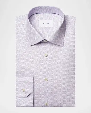 Eton Men 's Micro-Floral Signature Twill Dress Shirt | Thumbnail 2