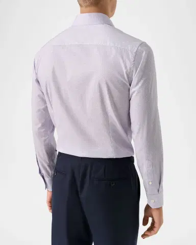 Eton Men 's Micro-Floral Signature Twill Dress Shirt | Thumbnail 3