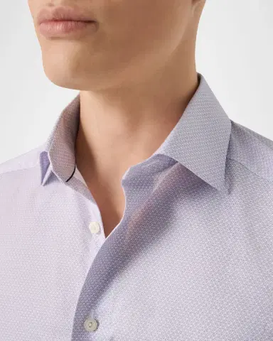 Eton Men 's Micro-Floral Signature Twill Dress Shirt | Thumbnail 5