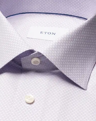 Eton Men 's Micro-Floral Signature Twill Dress Shirt | Thumbnail 6