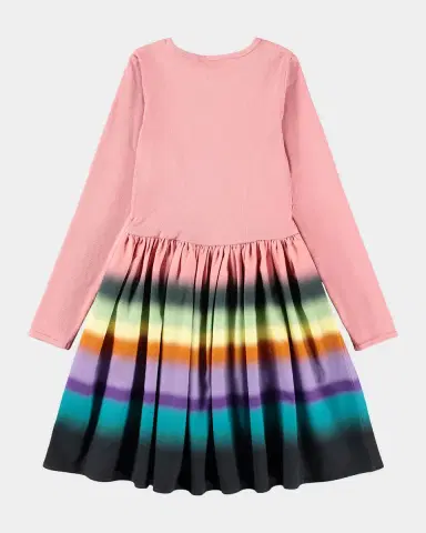 Molo Girl's Casie Striped Cotton Long-Sleeve Dress, Size 7-14 | Thumbnail 2