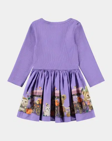 Molo Girl's Candi Long-Sleeve Cotton Dress, Size 6M-2 | Thumbnail 2