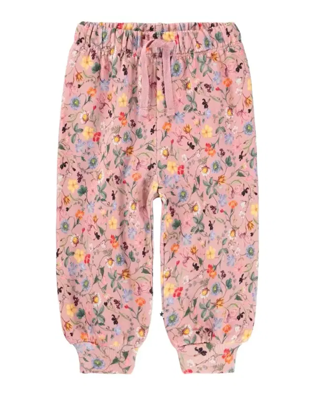 Girl's Simeon Floral Drawstring Pants, Size 3M-2