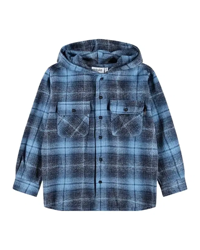 Molo Boy 's Rizz Hooded Cotton Flannel Shirt, Size 3-6
