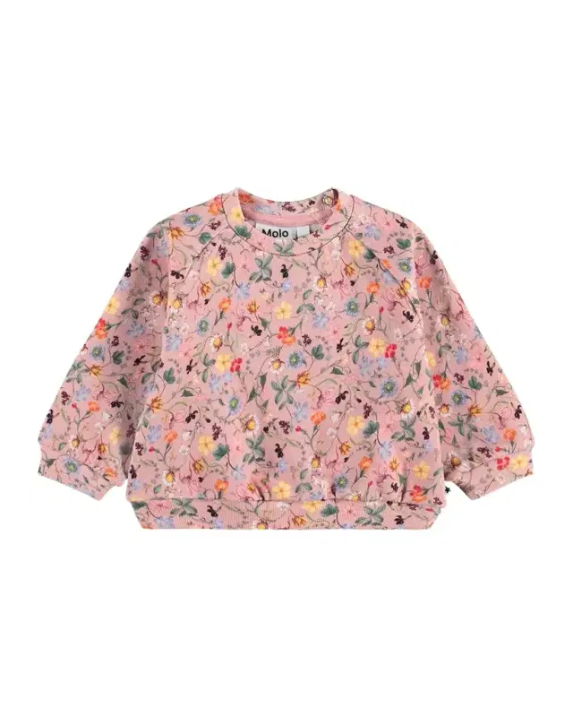 Molo Girl 's Disc Floral Cotton Sweatshirt, Size 3M-2