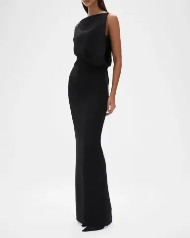 RACHEL GILBERT Claudelle Embellished Asymmetric Draped Column Gown | Thumbnail 2