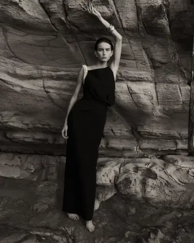 RACHEL GILBERT Claudelle Embellished Asymmetric Draped Column Gown | Thumbnail 6