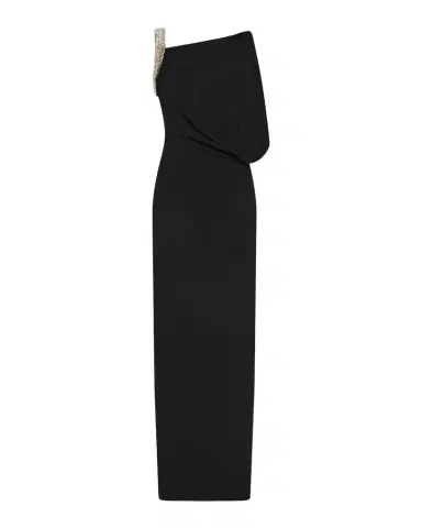 RACHEL GILBERT Claudelle Embellished Asymmetric Draped Column Gown | Thumbnail 1