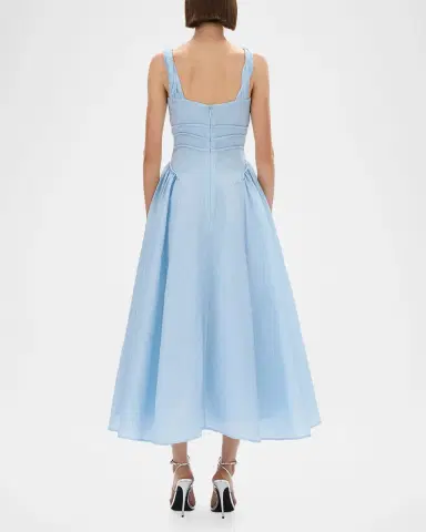 Rachel Gilbert Sophia Strap Textured Jacquard Tea-Length Dress | Thumbnail 3