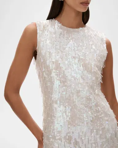 Rachel Gilbert Calypso Fringe Sequined Mini Dress | Thumbnail 4