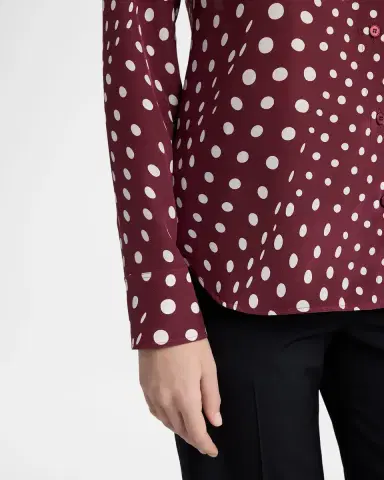 Stella McCartney Polkadot Silk Satin Button-Down Shirt | Thumbnail 5 Stella McCartney Polkadot Silk Satin Button-Down Shirt | Thumbnail 5